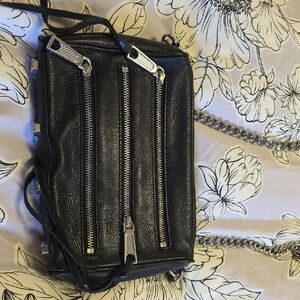 Rebecca Minkoff Black Crossbody Bag with Silver Accents